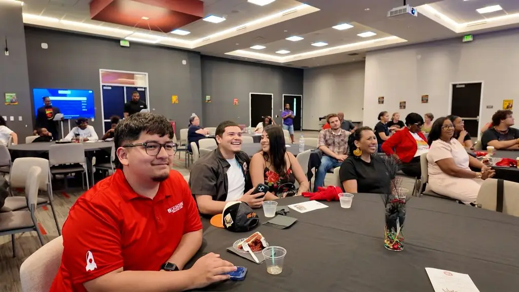 Guests smile and engage with the program during Bakersfield College’s Juneteenth celebration, which featured speakers, fellowship and activities centered on the meaning of freedom and community. (Photo by Cecil Egbele)