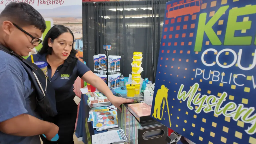 Kern County Public Works Staff Enaging A Fairgoer In A Trivia (Photo Credit Cecil Egbele)