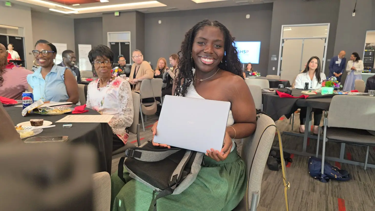 LeoNah Denweed Excited About Her New Laptop (Photo credit: Cecil Egbele)