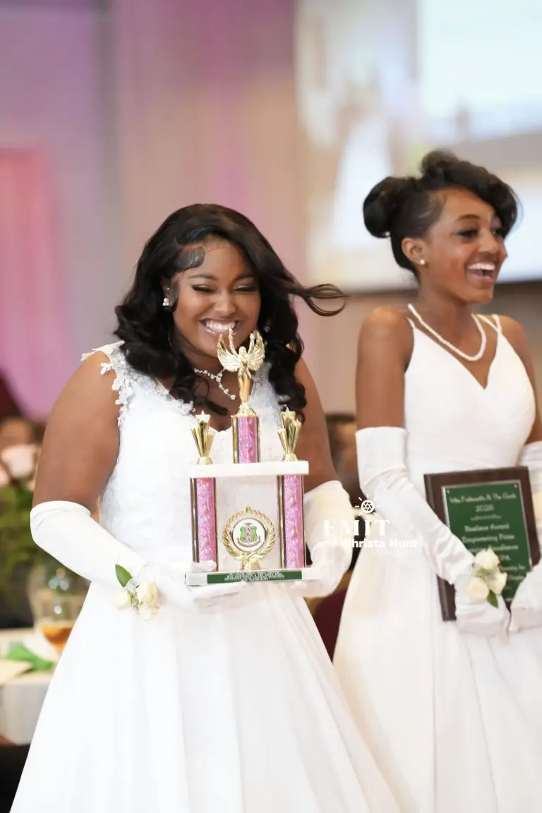 Participants are recognized during the Miss Fashionetta and Gents Program gala, where students competed for honors including academic achievement, leadership and community service (Photo courtesy of Christa Hunt)