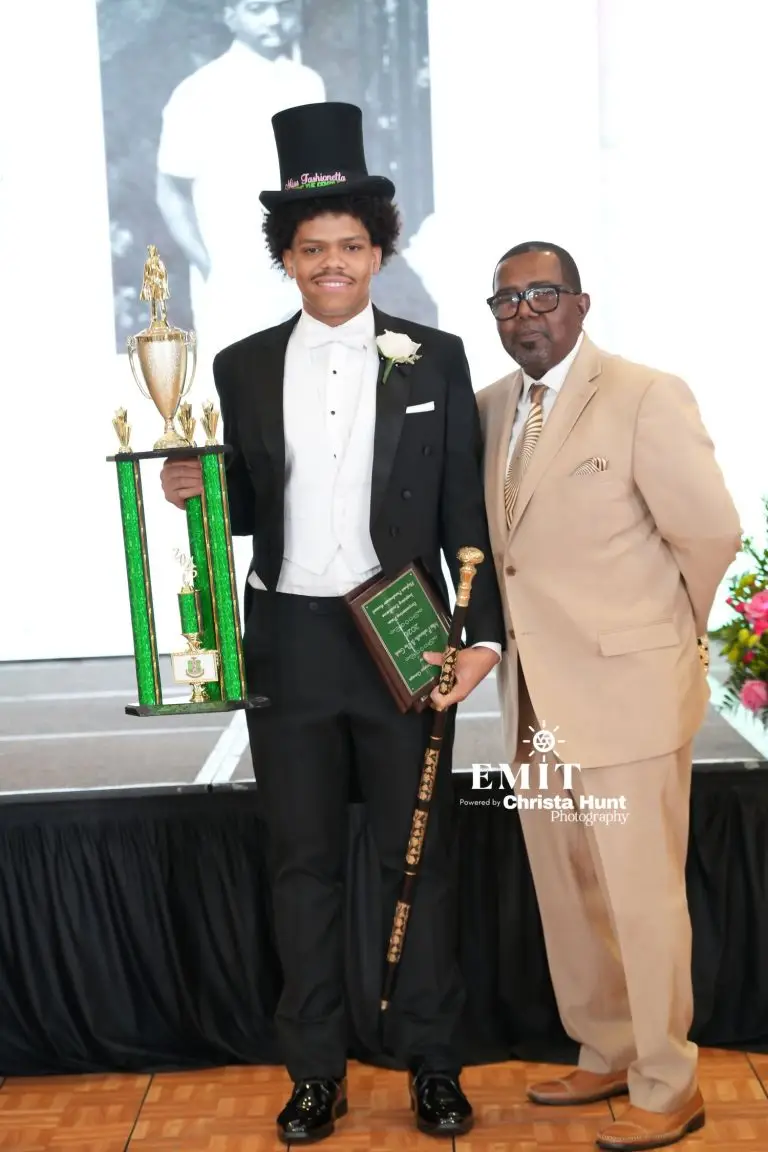Mr. Gent 2026 winner Mr. Abdur Clark poses with PBVUSD Assistant Superintendent Mr. Darryl Johnson during the March 1 gala in Bakersfield. The program provides scholarship opportunities and leadership development for high school students across Kern County. (Photo courtesy of Christa Hunt)