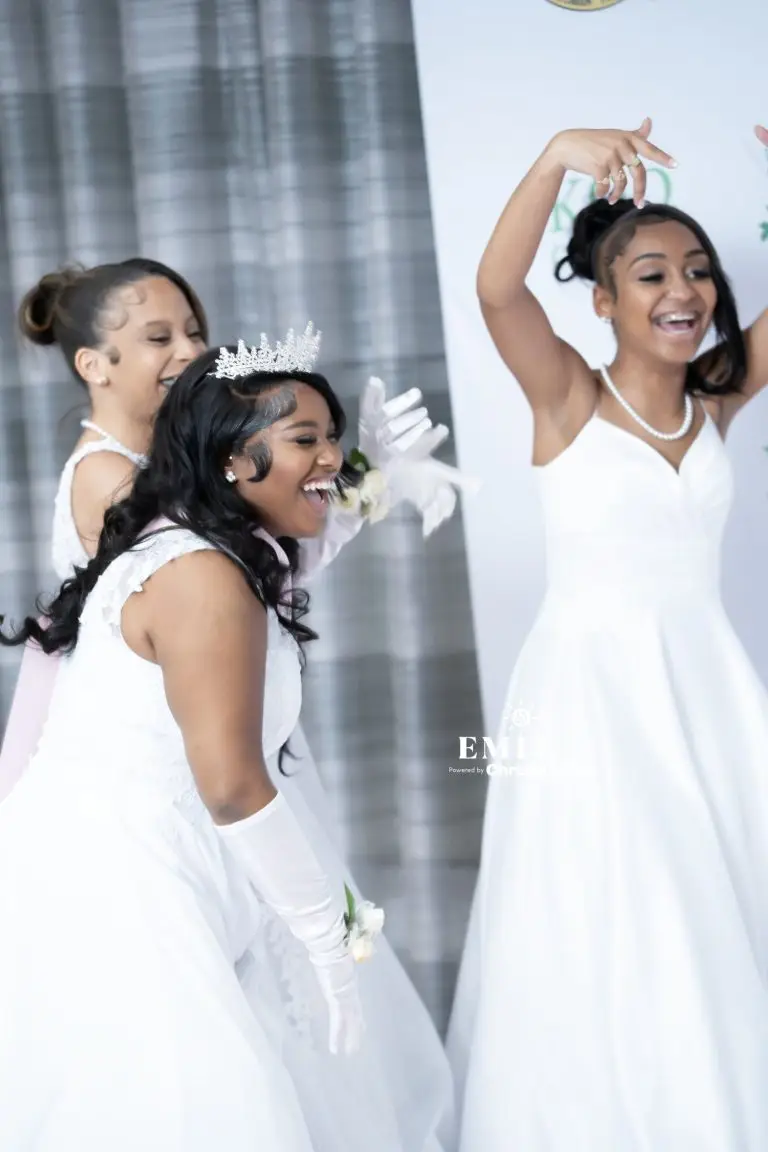 Miss Fashionetta 2026 Madisynn Brown celebrates with fellow participants following her crowning at the Miss Fashionetta and Gents Program gala. (Photo courtesy of Christa Hunt)