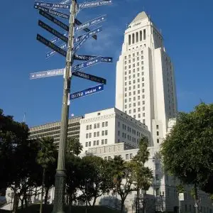 Los Angeles City Hall with sister cities 2006